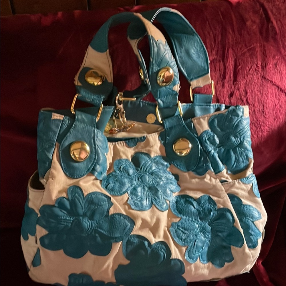 Floral Blue and White Women's Bag